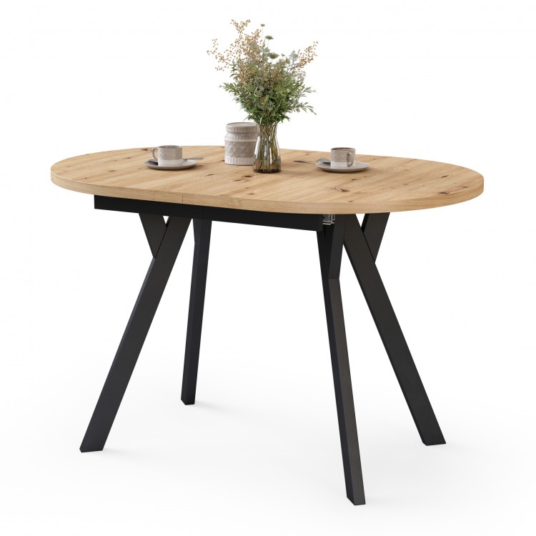ALMO Artisan Oak / black legs - OVAL EXTENDING TABLE 140-240 cm FOR 10-12 PEOPLE