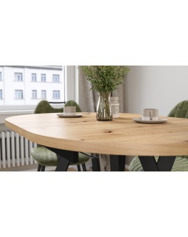 ALMO Artisan Oak / black legs - OVAL EXTENDING TABLE 140-240 cm FOR 10-12 PEOPLE