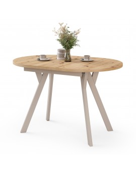 ALMO Artisan Oak / cashmere legs - OVAL EXTENDING TABLE 120-220 cm FOR 10-12 PEOPLE