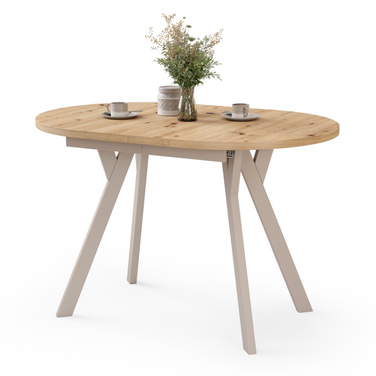 ALMO Dub Artisan / kašmírové nohy - OVÁLNÝ ROZKLÁDACÍ STŮL 120-220 cm PRO 10-12 OSOB