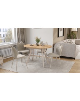 ALMO Artisan Oak / cashmere legs - OVAL EXTENDING TABLE 120-220 cm FOR 10-12 PEOPLE