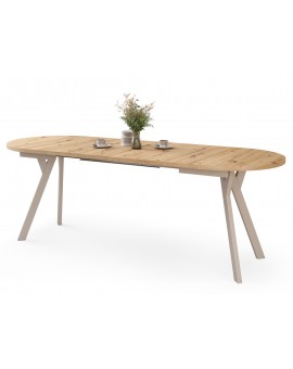 ALMO Dub Artisan / kašmírové nohy - OVÁLNÝ ROZKLÁDACÍ STŮL 120-220 cm PRO 10-12 OSOB