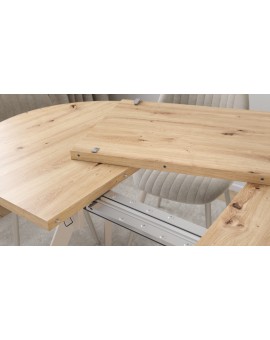 ALMO Hrast Artisan / kašmir noge - OVALNI STOL NA RAZVLAČENJE 140-240 cm ZA 10-12 OSOBA