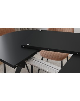 ALMO Crni mat / crne noge - OVALNI STOL NA RAZVLAČENJE 120-220 cm ZA 10-12 OSOBA