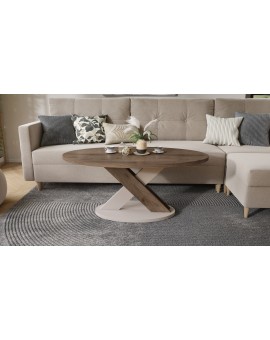 LOXA Orah Elegant / Bež Taupe - OVALNI STOLIĆ ZA KAVU 120x65 cm
