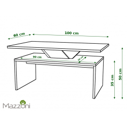 SISI bílý + černý, konferenční stolek, černobílý, obdélníkový