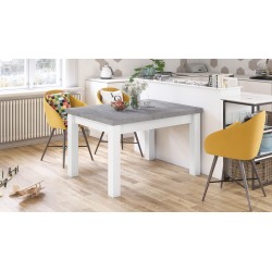 ROYAL jídelní stůl rozkládací - bílý / beton, pro 8 osob