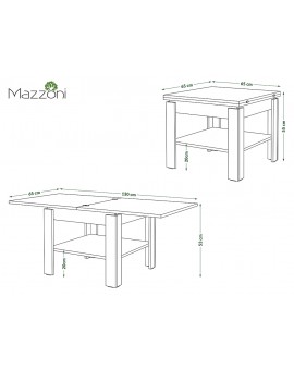 LEO Dub Craft zlatý / Černá matná – KOMPAKTNÍ LAVICE S ROZKLÁDACÍ DESKOU