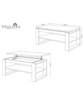 NUO artisan hrast / antracit, stolić