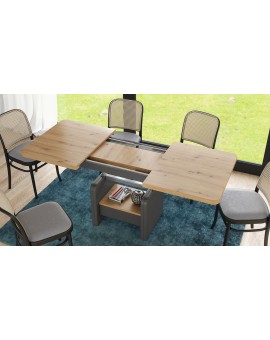 Stolić LEXUS, sklopivi, s mehanizmom podizanja ploče, hrast artisan/ antracit