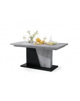 NOBLE NOIR Beton Millenium/Černý Mat - ROZKLÁDANÝ STŮL DO 218 cm, pro 8, 10 osob.