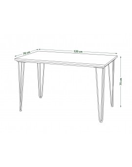 HAIRPIN hrast Artisan, stol u stilu potkrovlja za kuhinju, blagovaonicu i dnevnu sobu
