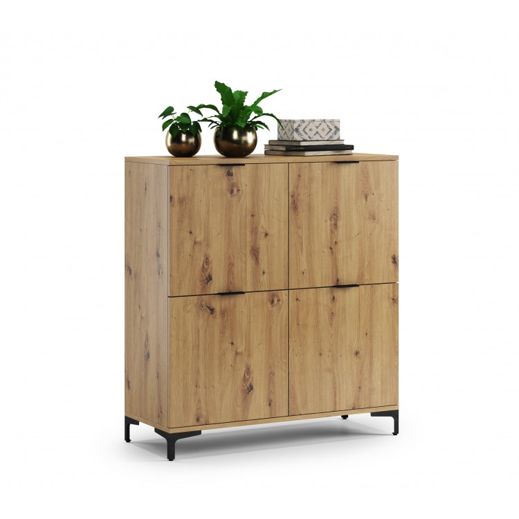 Komoda LANA 02 Hrast Artisan - STOJEĆI ORMARIĆ SA 4 VRATA