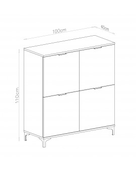 Komoda LANA 02 Dub Artisan - ČTYŘDVEŘOVÁ STOJÍCÍ SKŘÍŇKA