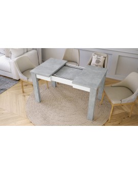 FONTE Svijetli Beton/ Bijeli Mat-  KLASIČNI I TRADICIONALNI STOL ZA BLAGOVAONU/ DNEVNU SOBU  85X75 SKLOPIVI DO 130 CM!