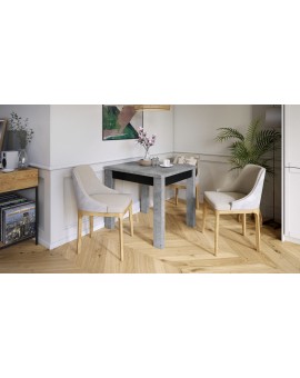 FONTE Beton Millenium/ Crni Mat-  KLASIČNI I TRADICIONALNI STOL ZA BLAGOVAONU/ DNEVNU SOBU  85X75 SKLOPIVI DO 130 CM!