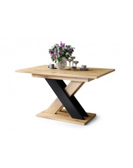 KARO Hrast Artisan/Crna mat boja - MODERNI SKLOPIVI STOL DO 180 CM!