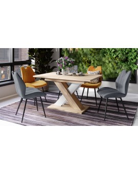 KARO Hrast Sonoma/Bijela boja - MODERNI SKLOPIVI STOL DO 180 CM!