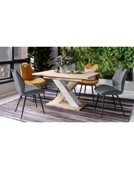 KARO Hrast Sonoma/Bijela boja - MODERNI SKLOPIVI STOL DO 180 CM!