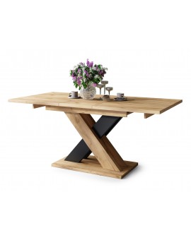 KARO Hrast Craft zlatni/Crna mat boja- MODERNI SKLOPIVI STOL DO 180 CM!
